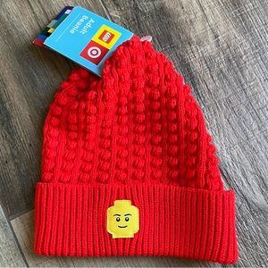 Lego Knit Red Adult Cuffed Beanie Hat